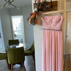 Strapless Sweetheart Pink Gown dress (Wedding Guest, Bridesmaid, Prom, Gala)